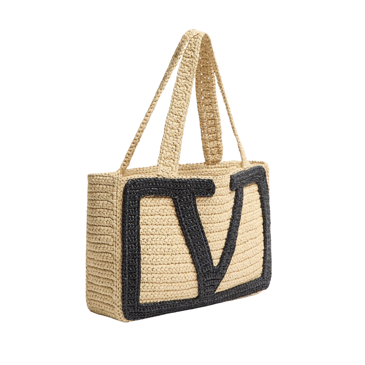 Valentino Garavani Viva Superstar Medium Shopping Bag In Raffia