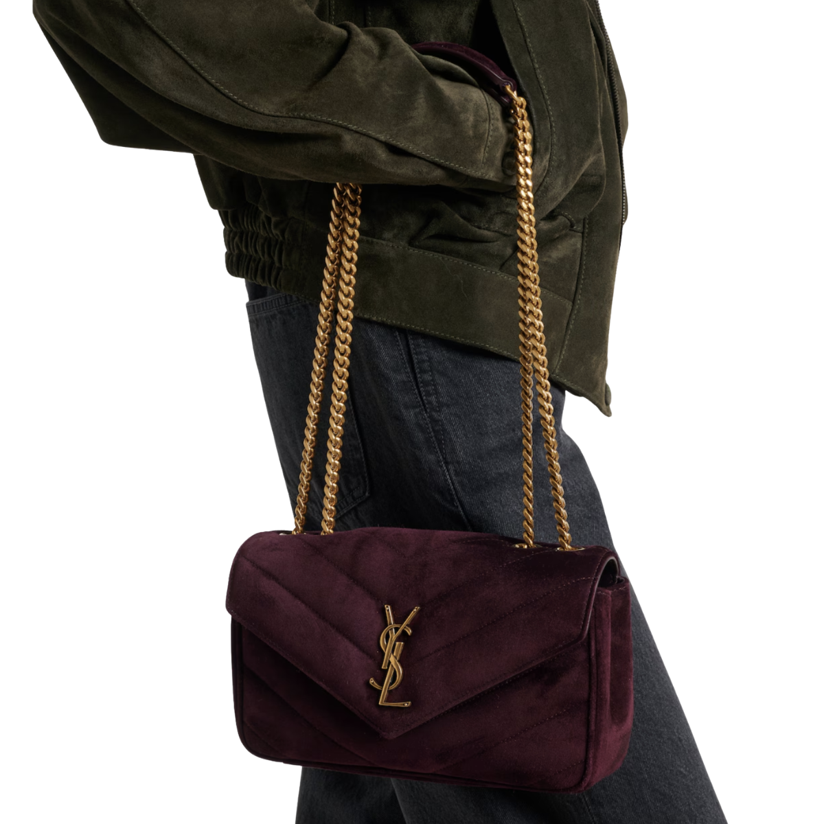 Saint Laurent LOULOU Small in MATELASSÉ Suede