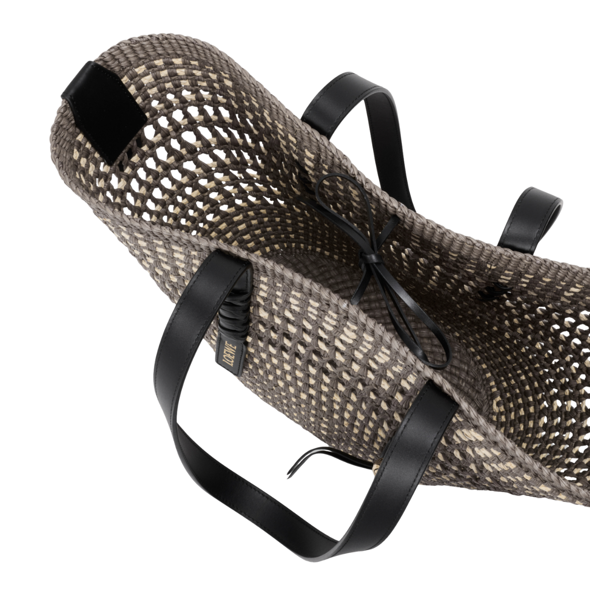 Loewe Medium Braid Basket in Iraca Palm and Calfskin
