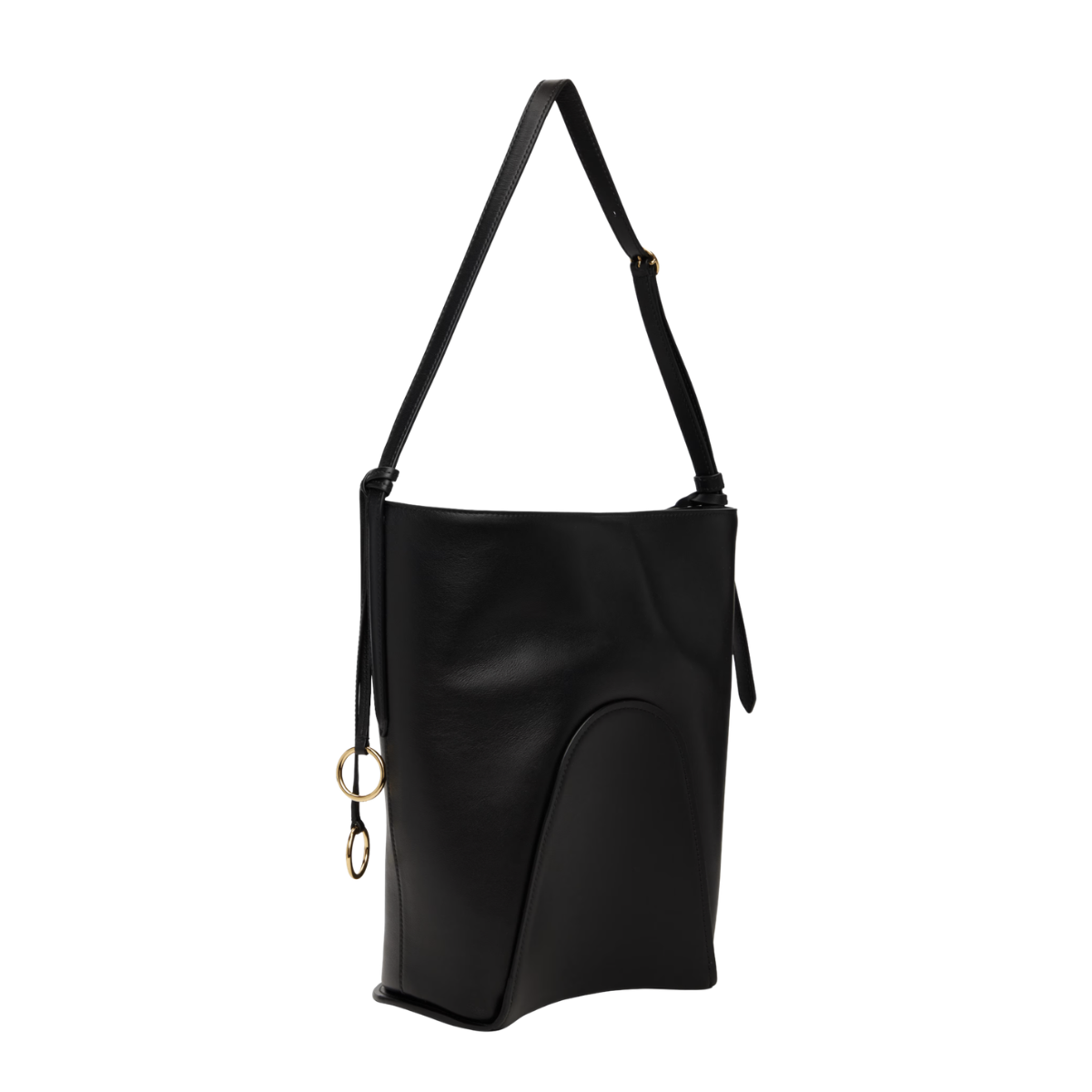 ALAÏA HIP SMALL BUCKET BI-MATERIAL BAG IN LEATHER
