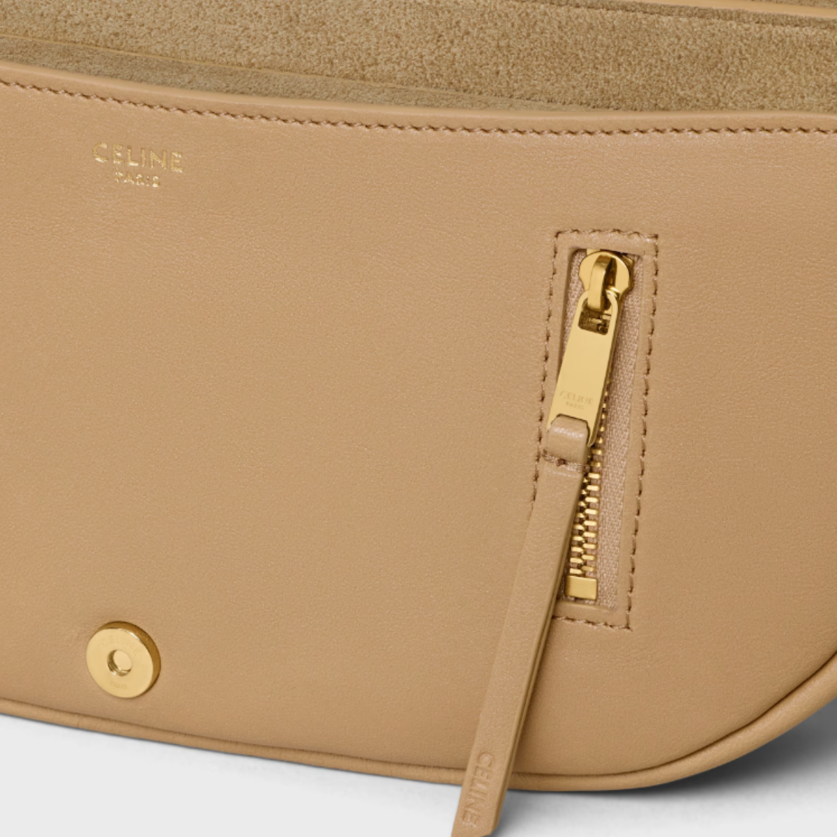 Celine Soft Triomphe Little Halfmoon in Shiny Lambskin