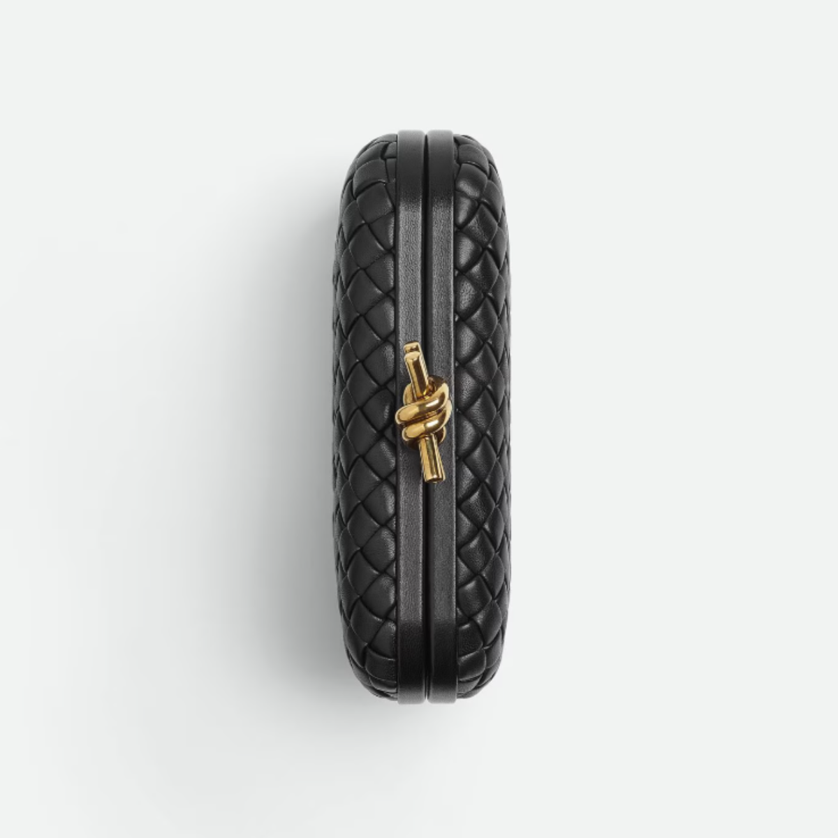 Bottega Veneta Knot Bag in Black Intrecciato Leather