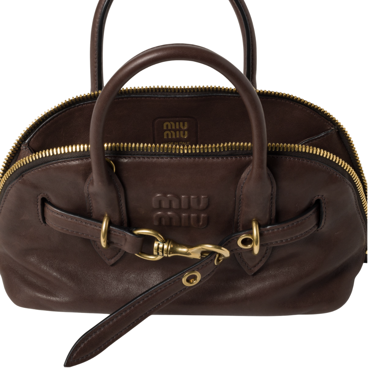 Miu Miu Small Aventure Nappa Leather Top-handle Bag