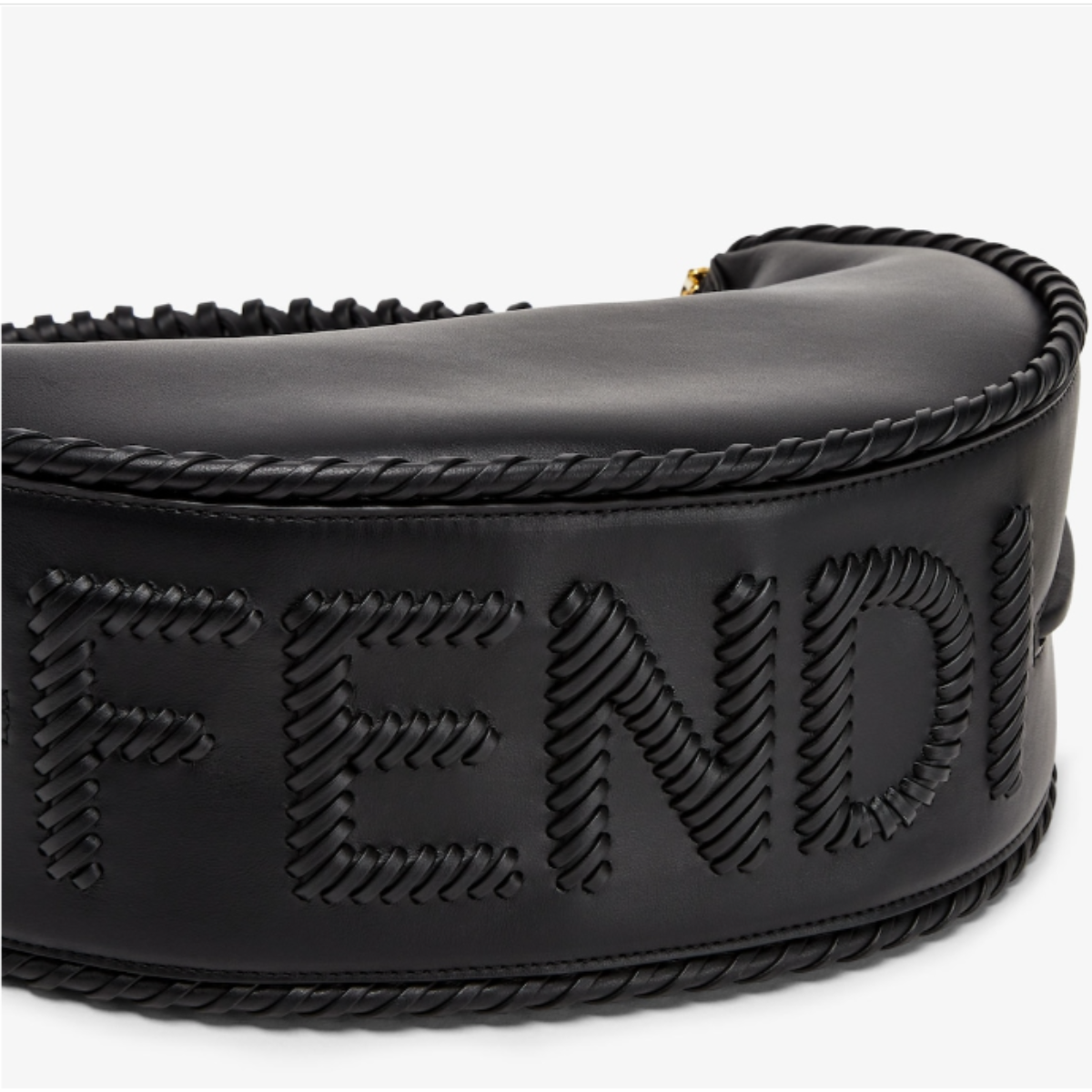 Fendi Fendigraphy Small Shoulder Bag in Black Calfskin