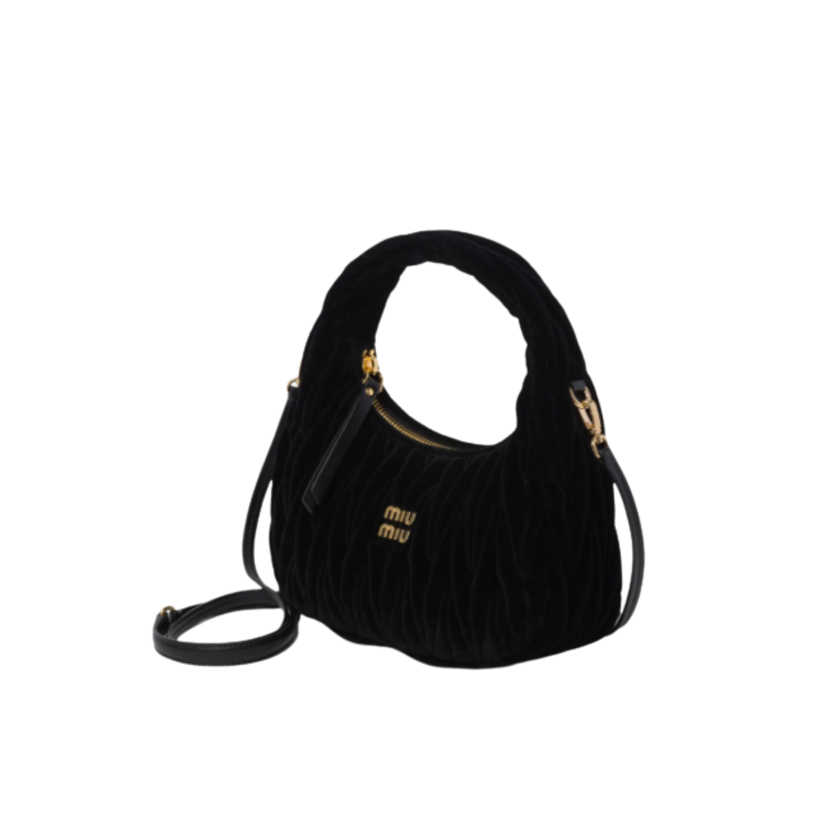 Miu Miu Wander matelassé velvet shoulder bag