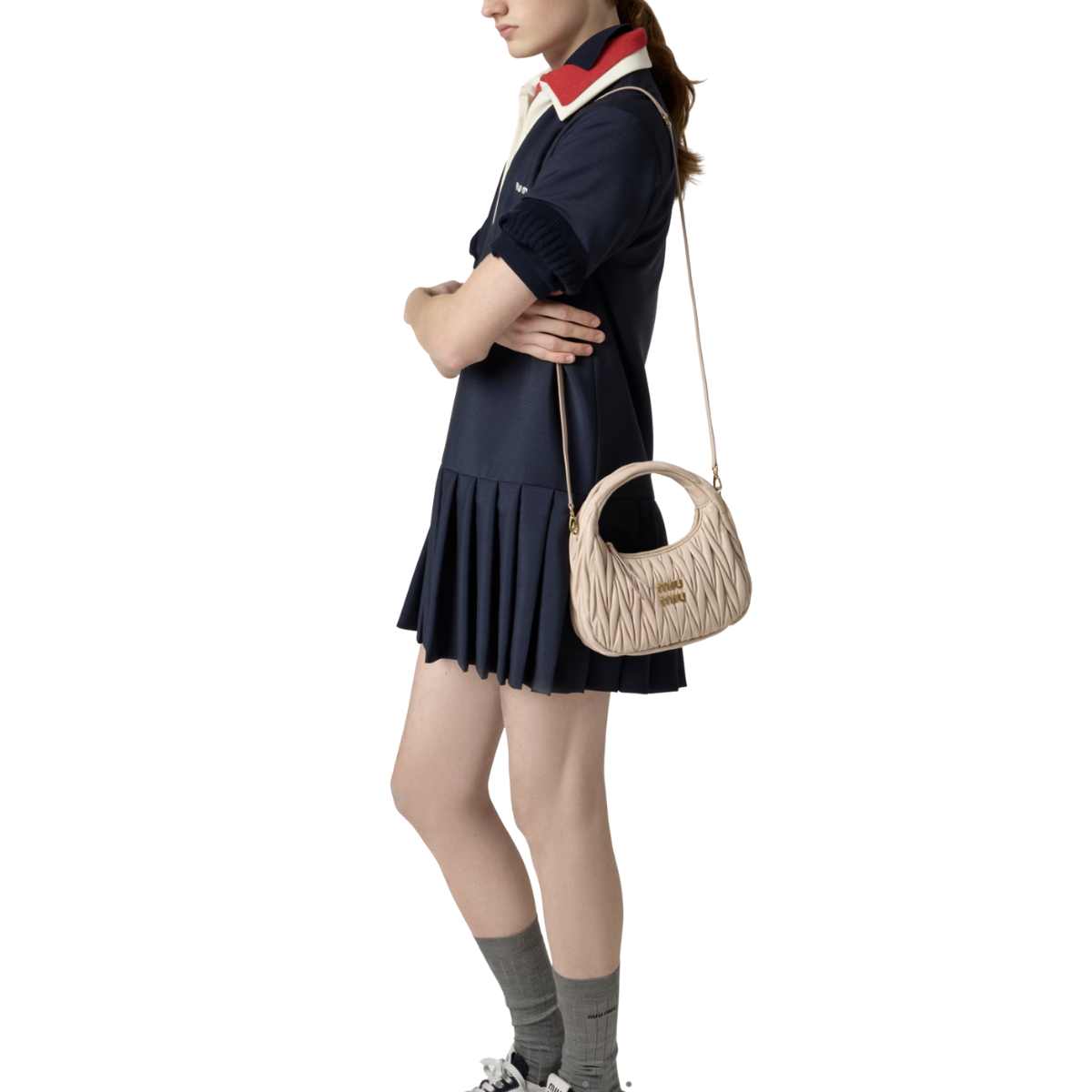 Miu Miu Wander Matelassé Nappa Leather Hobo Bag