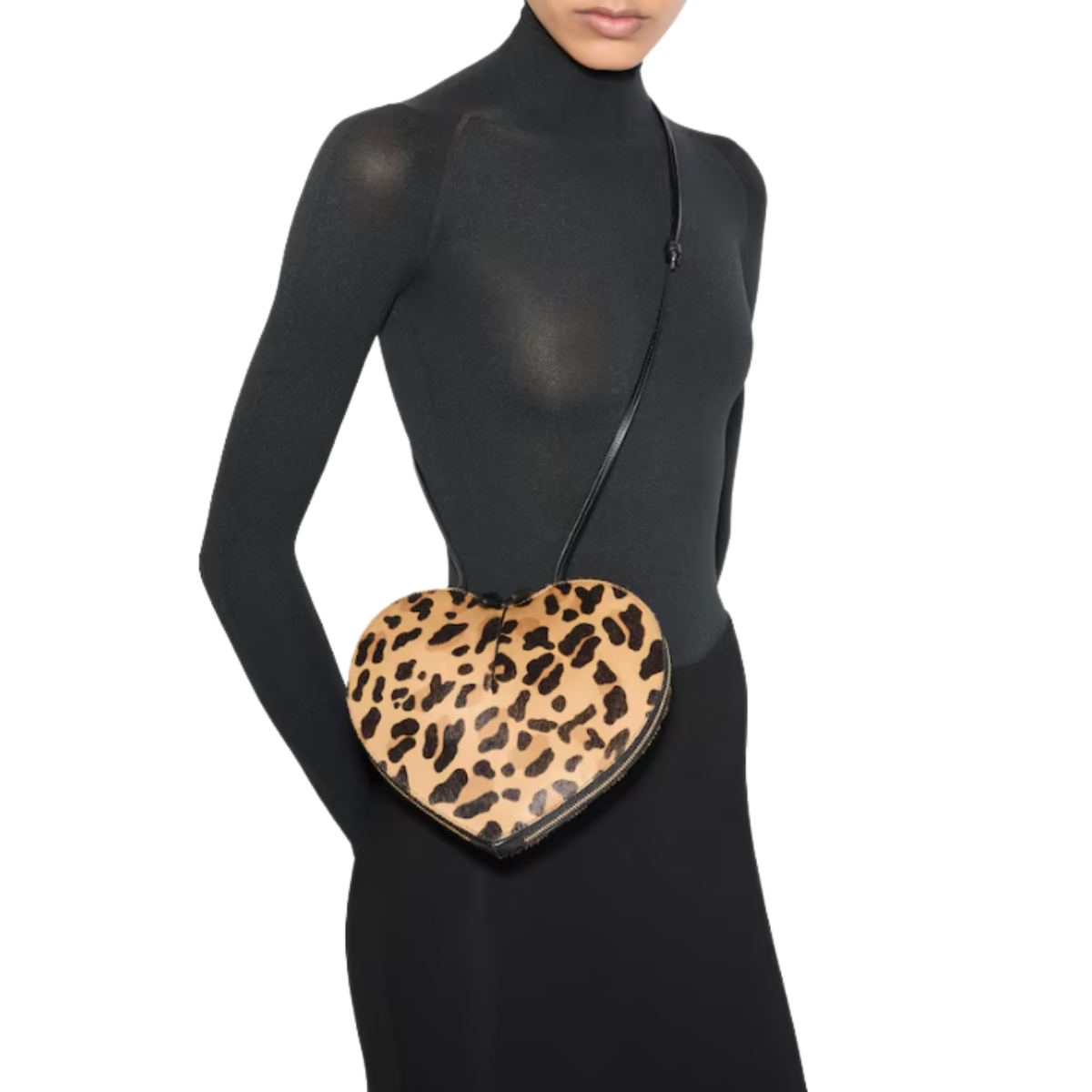 Alaia LE CŒUR BAG IN LEOPARD HAIRCALF