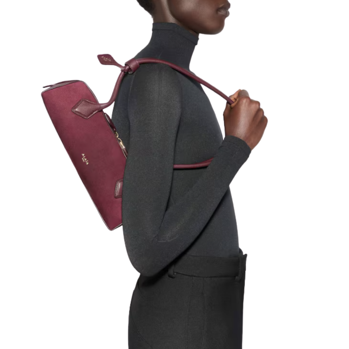 Alaia LE TECKEL SMALL BI-MATERIAL BAG IN LEATHER