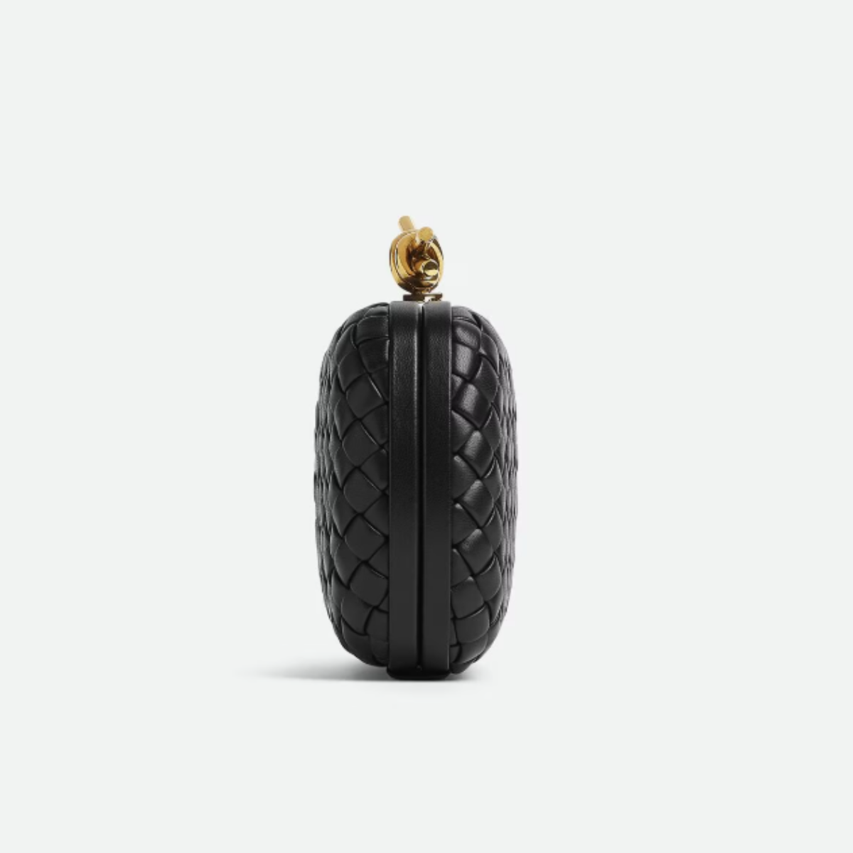 Bottega Veneta Knot Bag in Black Intrecciato Leather