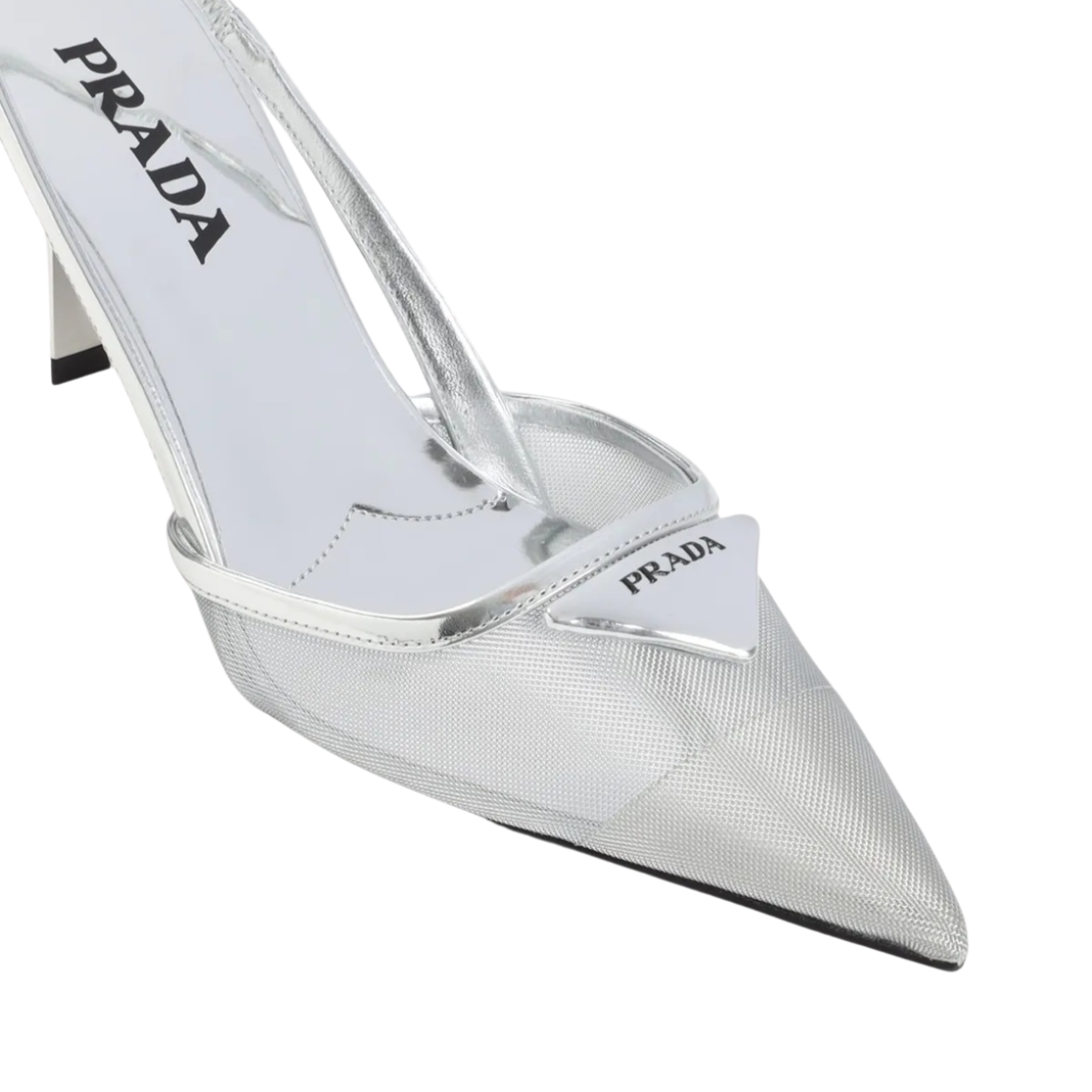 Prada Mesh Fabric Slingback Pumps