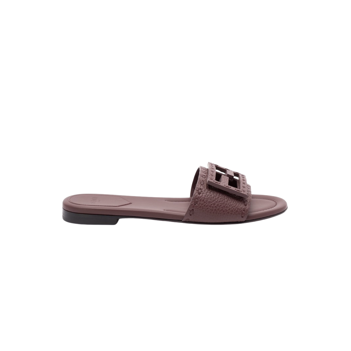 Baguette Burgundy Leather Slides