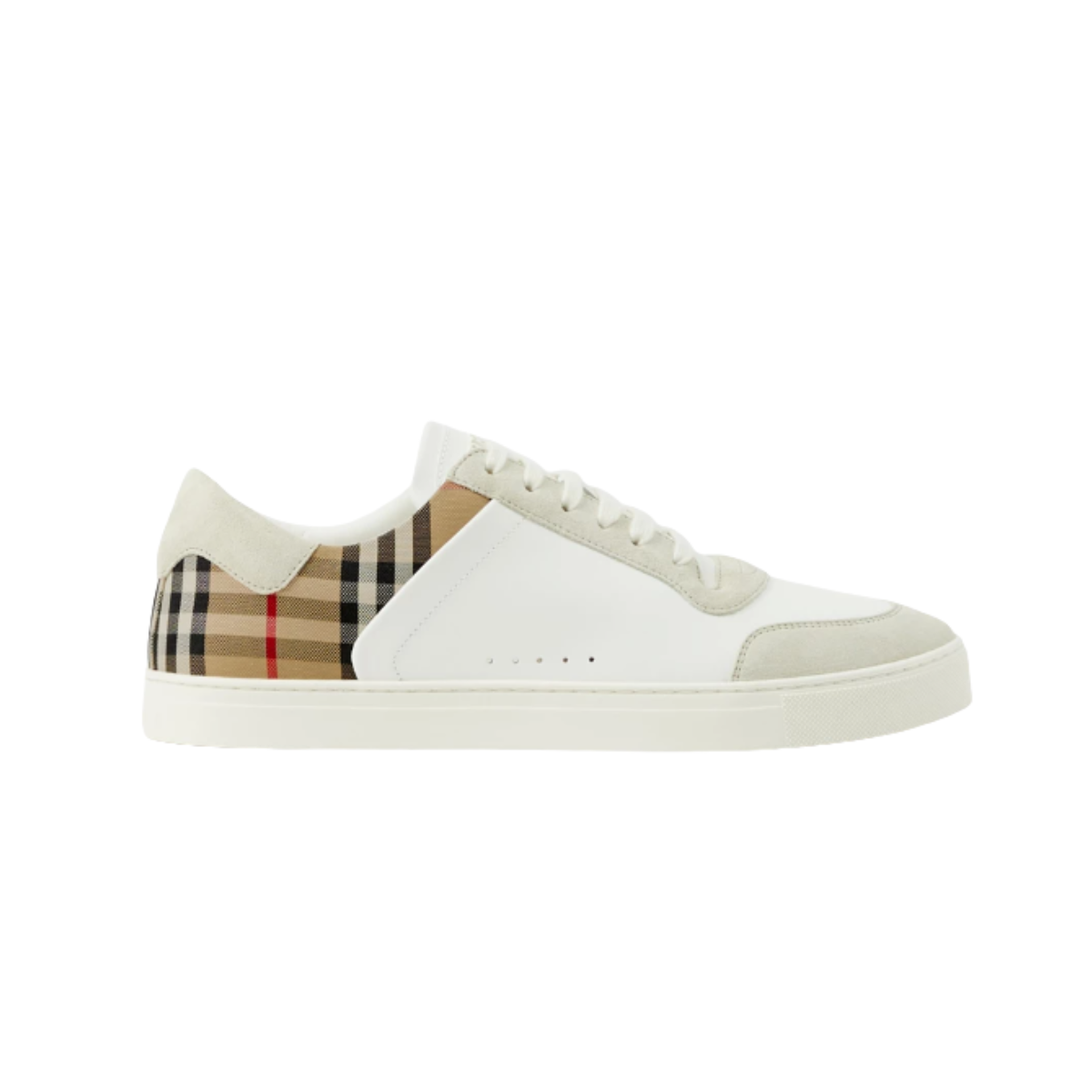 Burberry Leather, Suede and Check Sneakers
