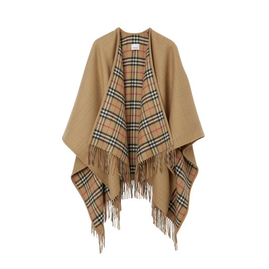 Burberry Reversible Check Wool Cape