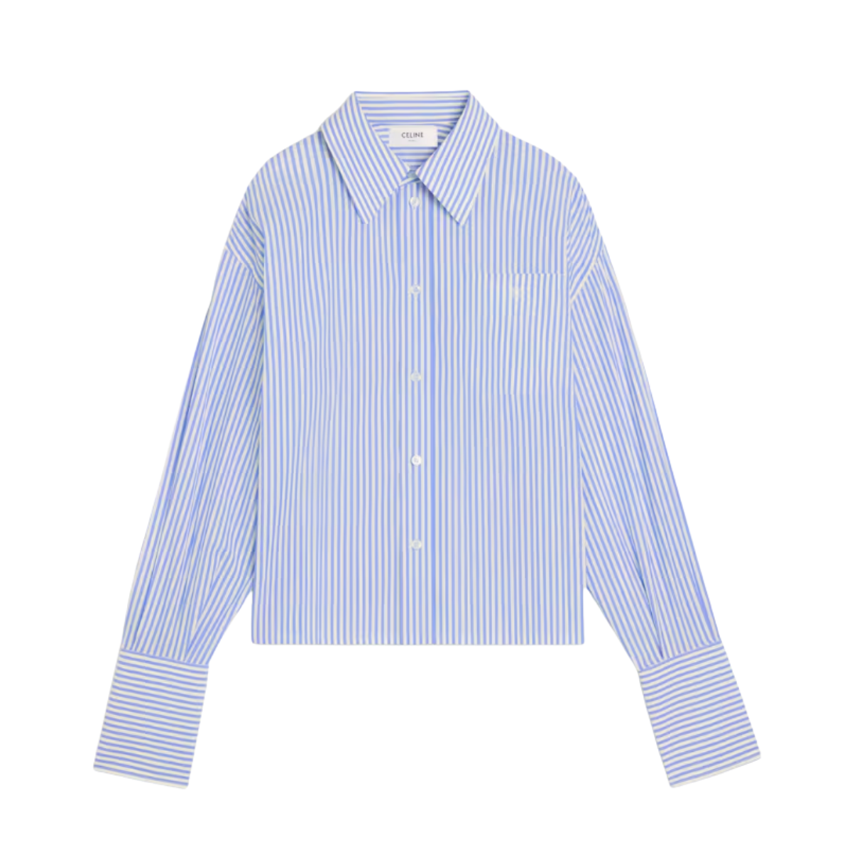 Celine Cropped Shirt in Striped Cotton Poplin