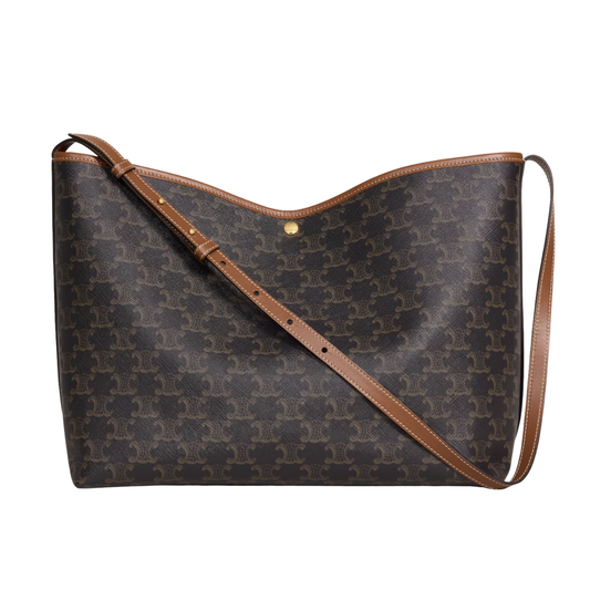 Celine Soft Shopper Bag in Triomphe Canvas and Calfskin