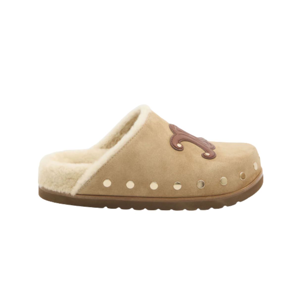 Celine TRIOMPHE WEDGE 15MM SUEDE LEATHER MULES
