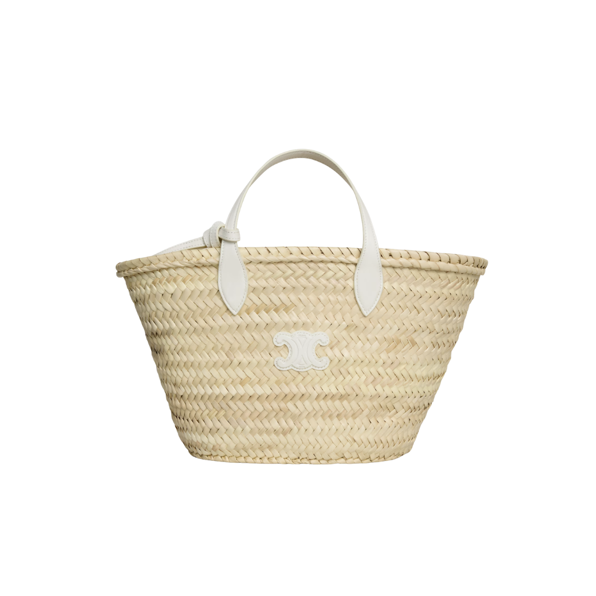 Celine Teen Triomphe Panier in Palm Leaves and Calfskin