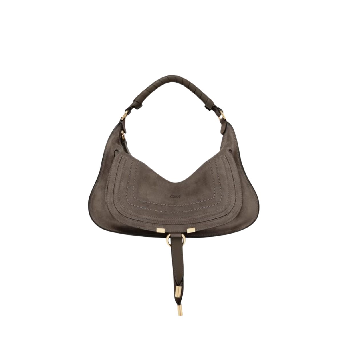 Chloe Small Marcie Shoulder Bag in Suede Leather