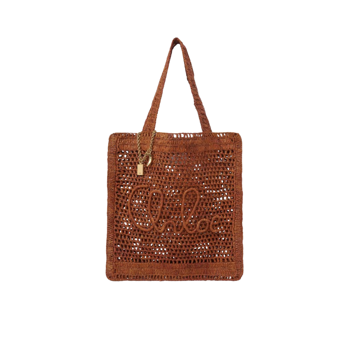 Chloe Summer Banana Tote Bag in Raffia