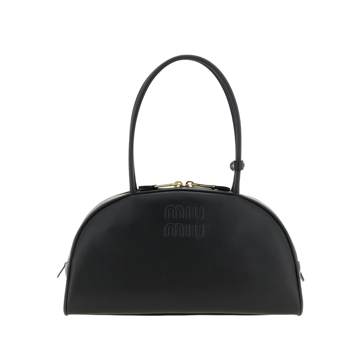 Miu Miu Beau Large Leather Shoulder Bag Black