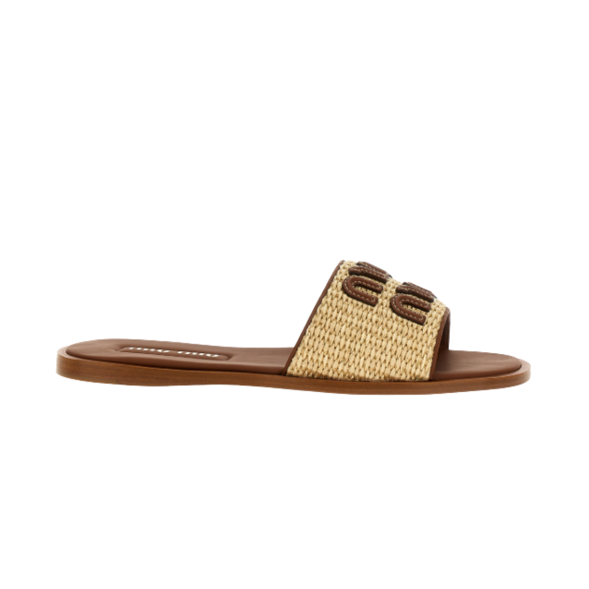 Miu Miu Raffia and Leather Slipers
