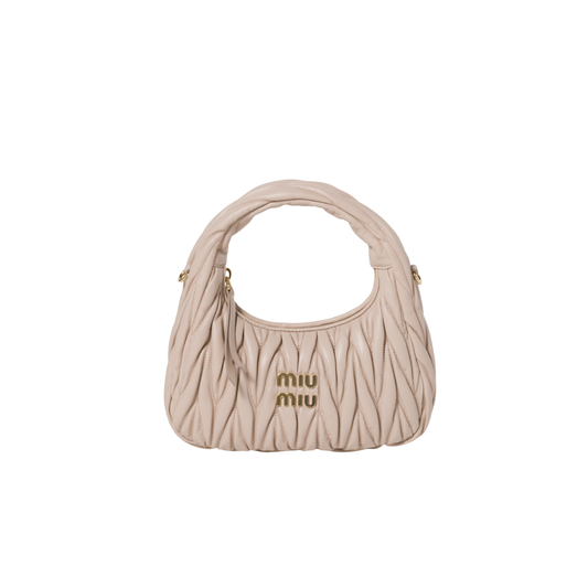 Miu Miu Wander Matelassé Nappa Leather Hobo Bag