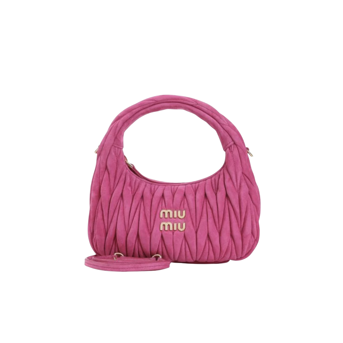Miu Miu Wander Padded Suede Shoulder Bag