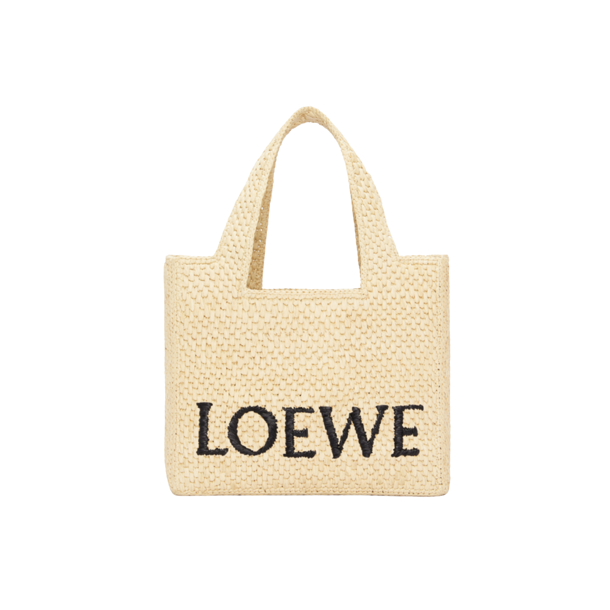 Loewe Small Font Tote in Raffia