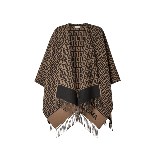 Fendi Poncho Brown Wool and Cashmere Poncho