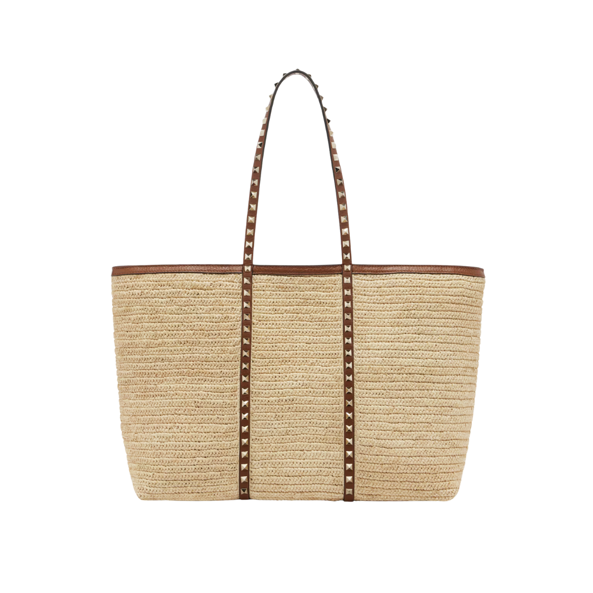 Valentino Garavani Rockstud shopping bag in raffia