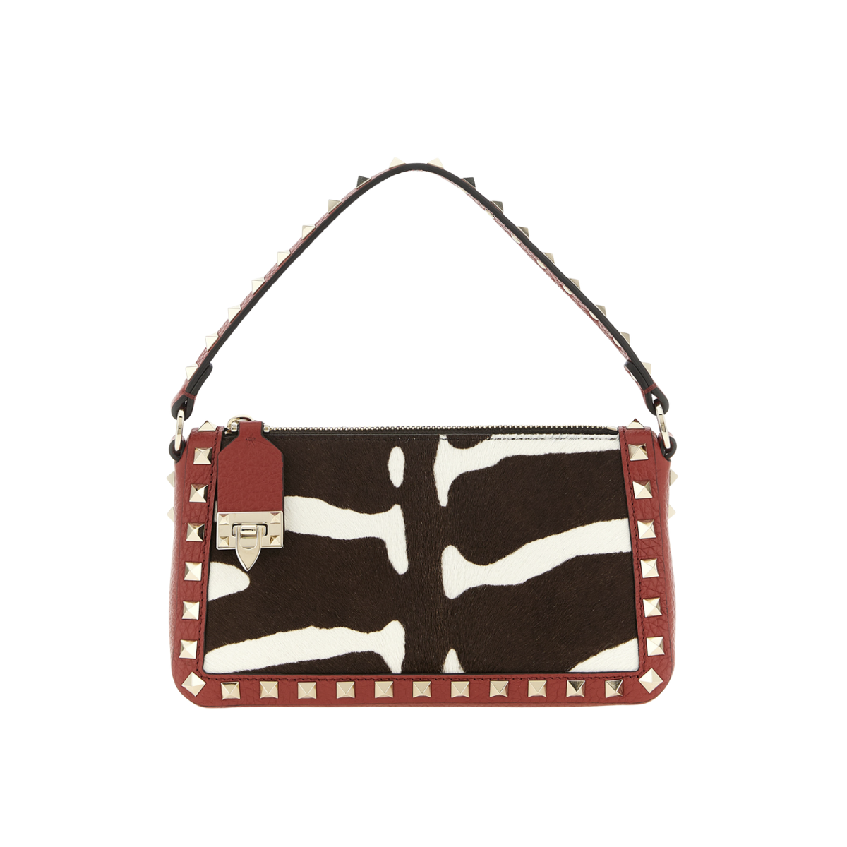 Valentino Garavani Rockstud Small Crossbody Bag in pony-effect calfskin
