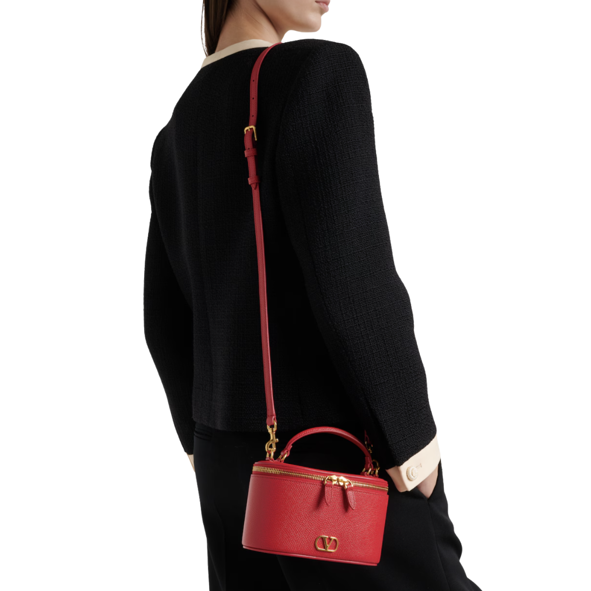Valentino Garavani VLogo Signature Mini Vanity Bag In Grainy Calfskin