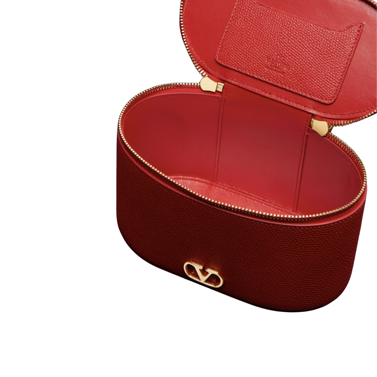 Valentino Garavani VLogo Signature Mini Vanity Bag In Grainy Calfskin