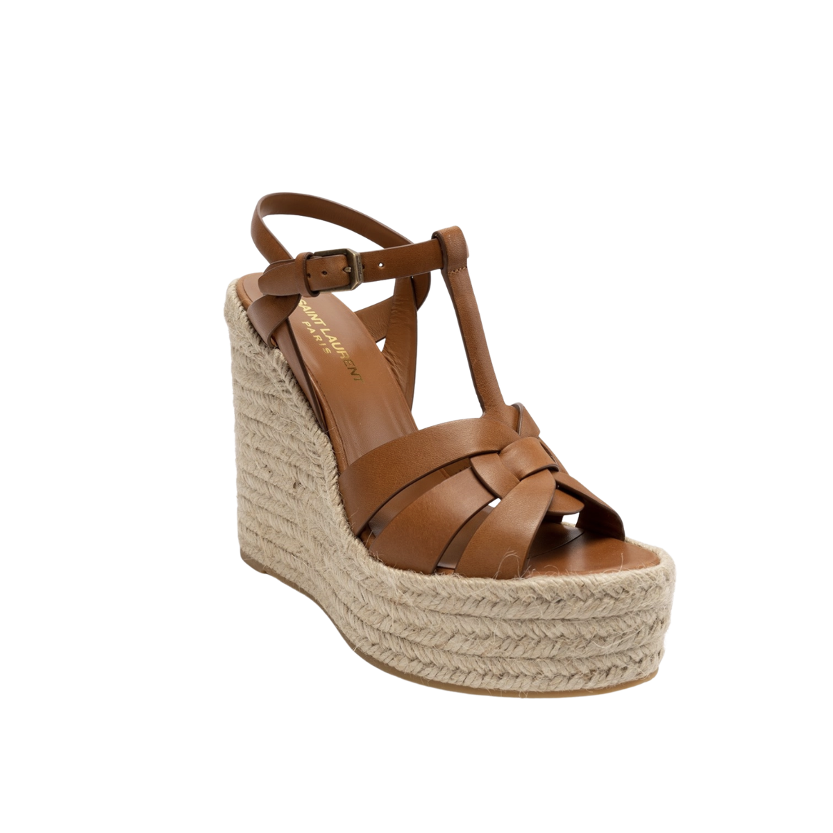 Saint Laurent TRIBUTE Espadrilles Wedge in Smooth Leather
