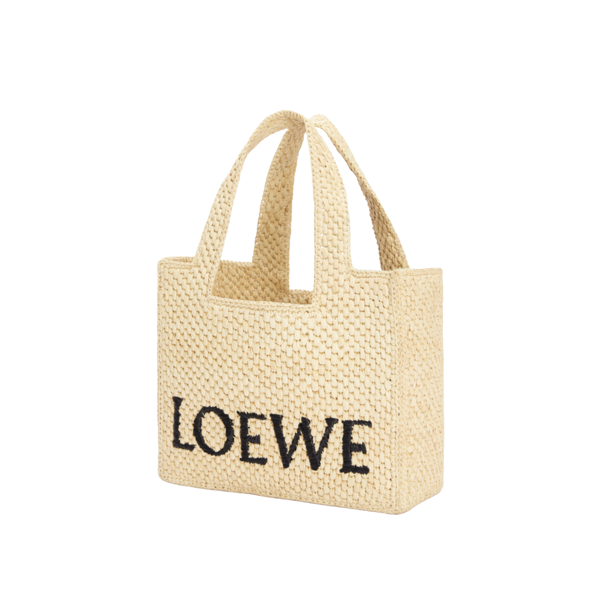 Loewe Small Font Tote in Raffia
