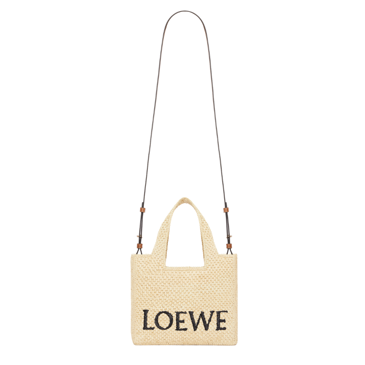 Loewe Small Font Tote in Raffia