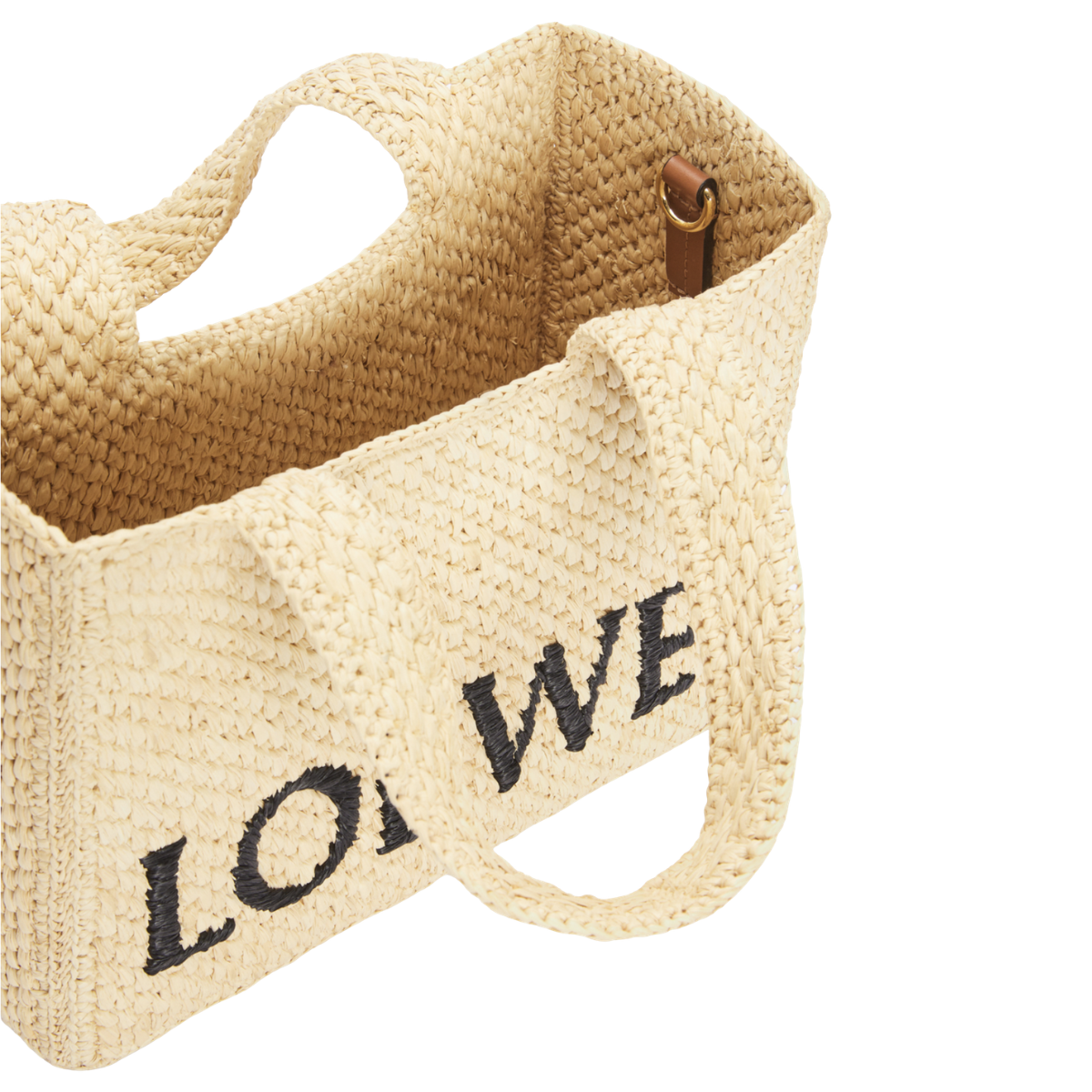 Loewe Small Font Tote in Raffia