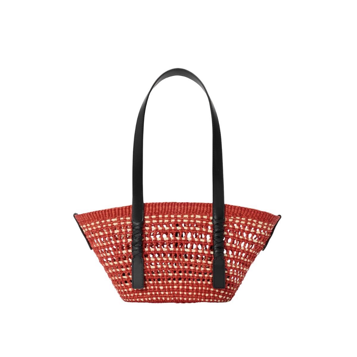 Loewe Small Braid Basket in Iraca Palm and Calfskin