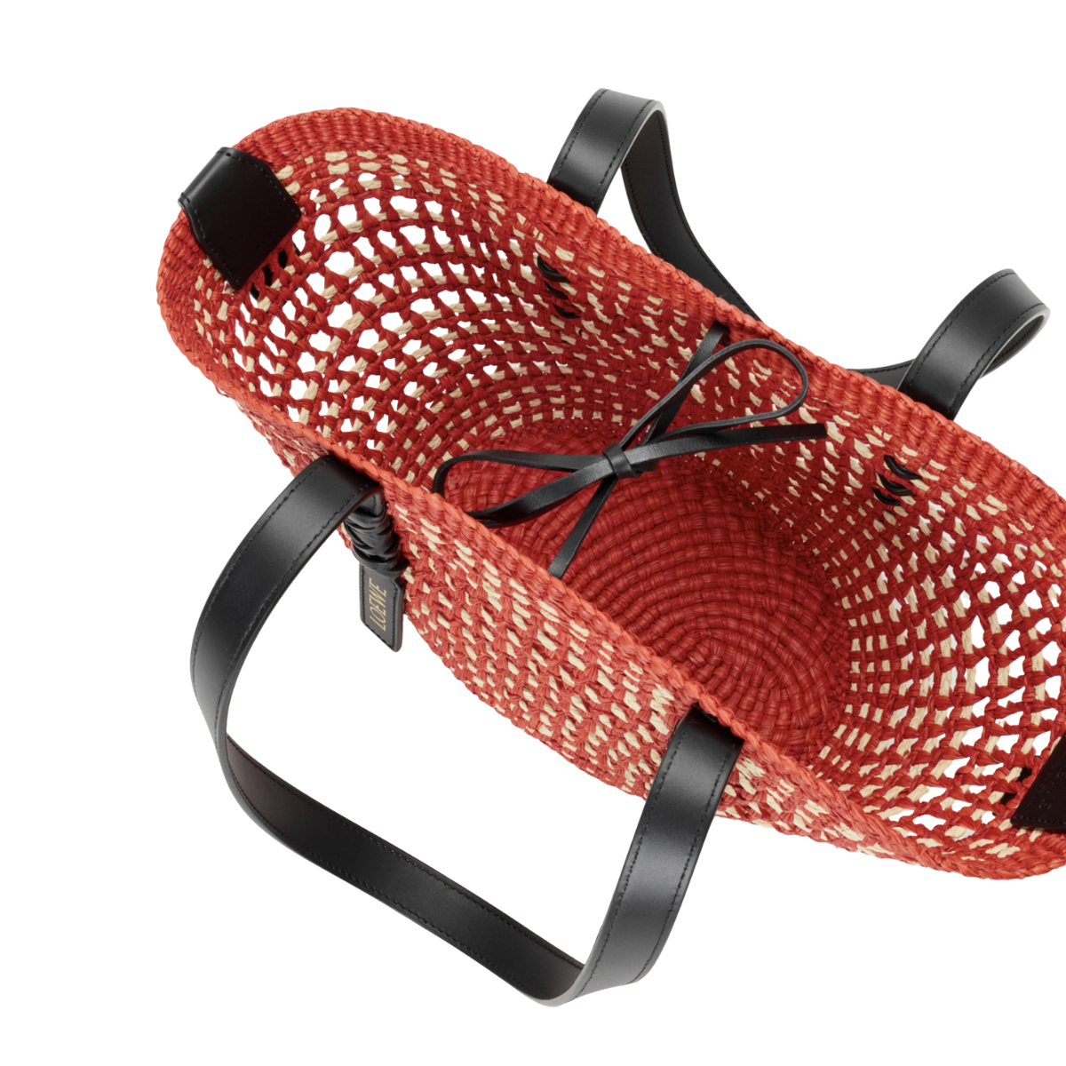 Loewe Small Braid Basket in Iraca Palm and Calfskin