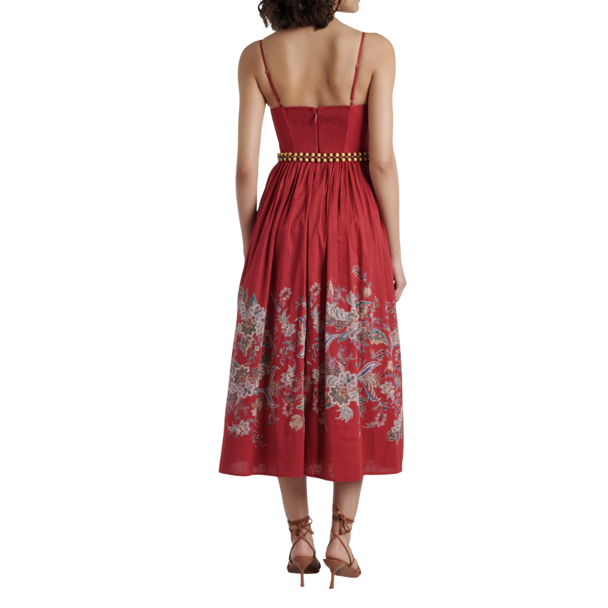 Zimmermann Rhiannon Gathered Paisley Cotton Midi Dress