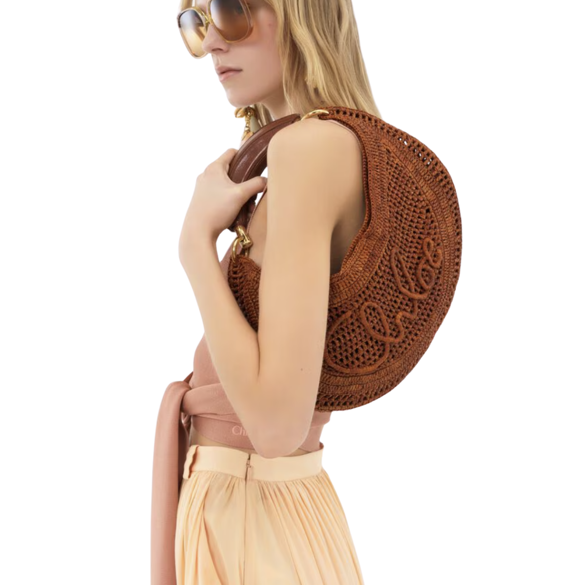 Chloe Summer Banana Hobo Bag in Raffia