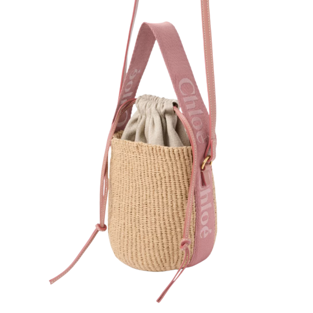 Chloé Small Woody Basket in Natural Fibers