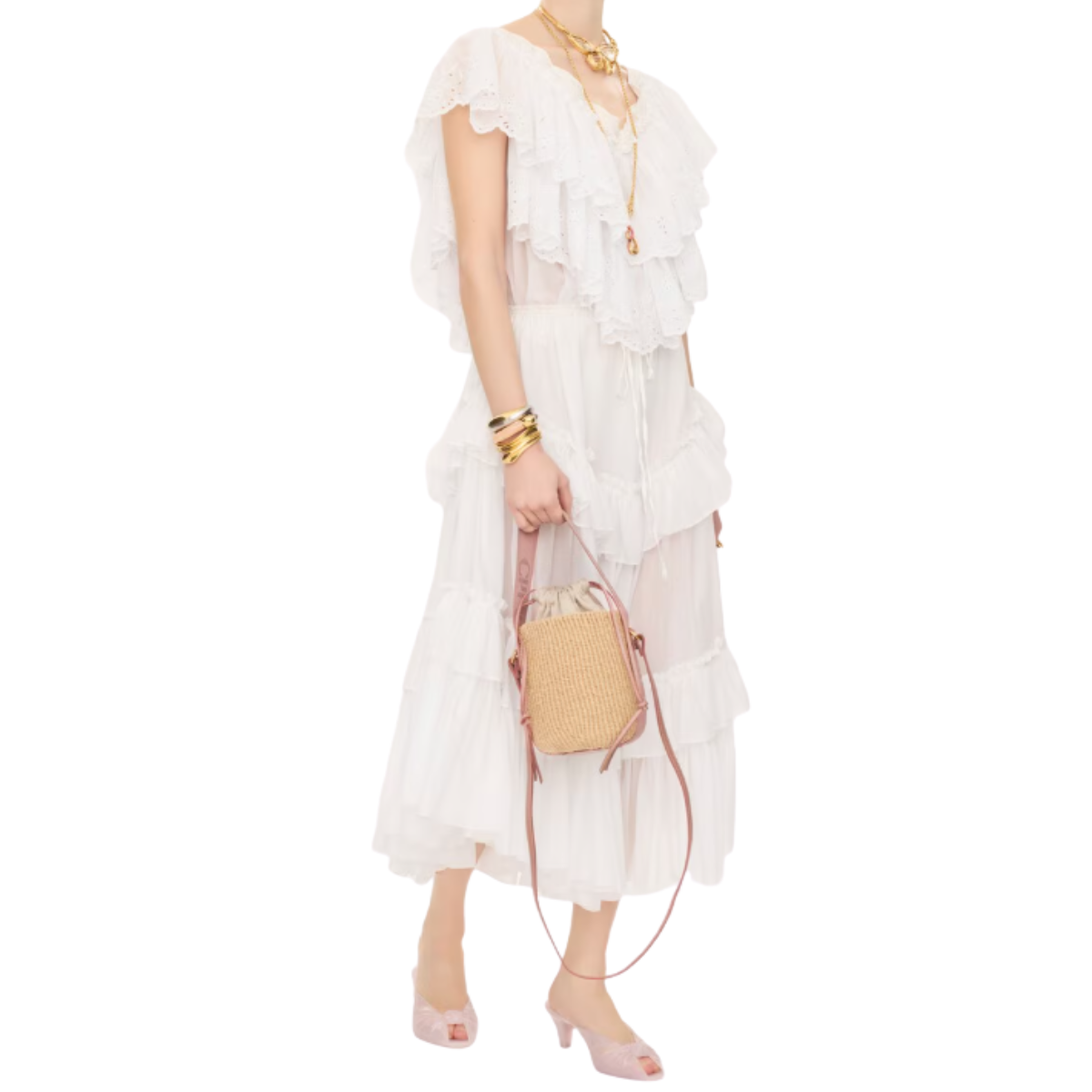 Chloé Small Woody Basket in Natural Fibers