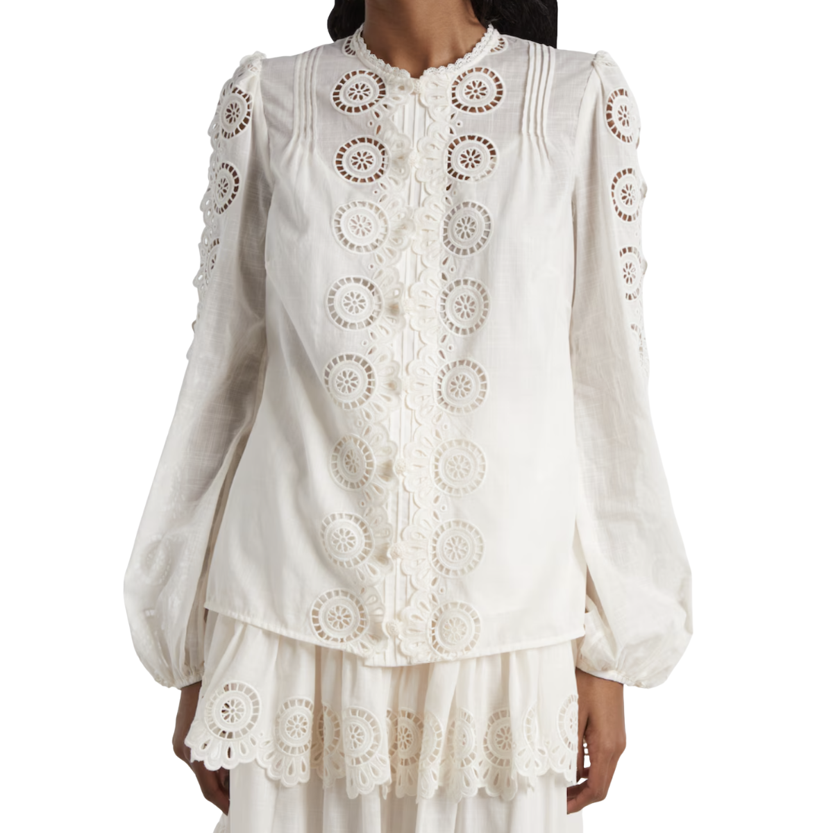 Zimmermann Lucky embroidered cotton blouse