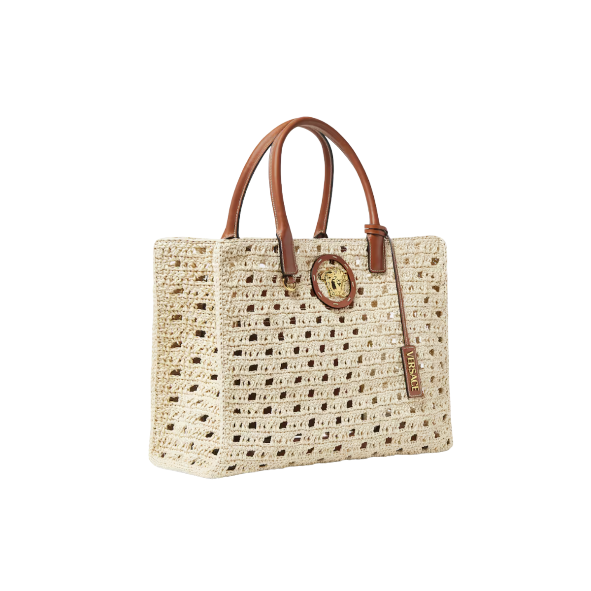 Versace La Medusa Large Raffia Tote