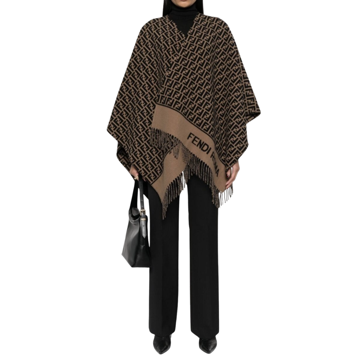 Fendi Poncho Brown Wool and Cashmere Poncho