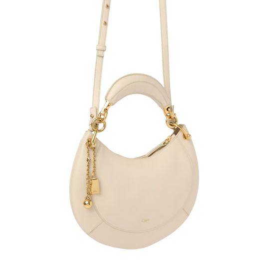 Chloé Small Banana Zipped Hobo in Soft Leather beige