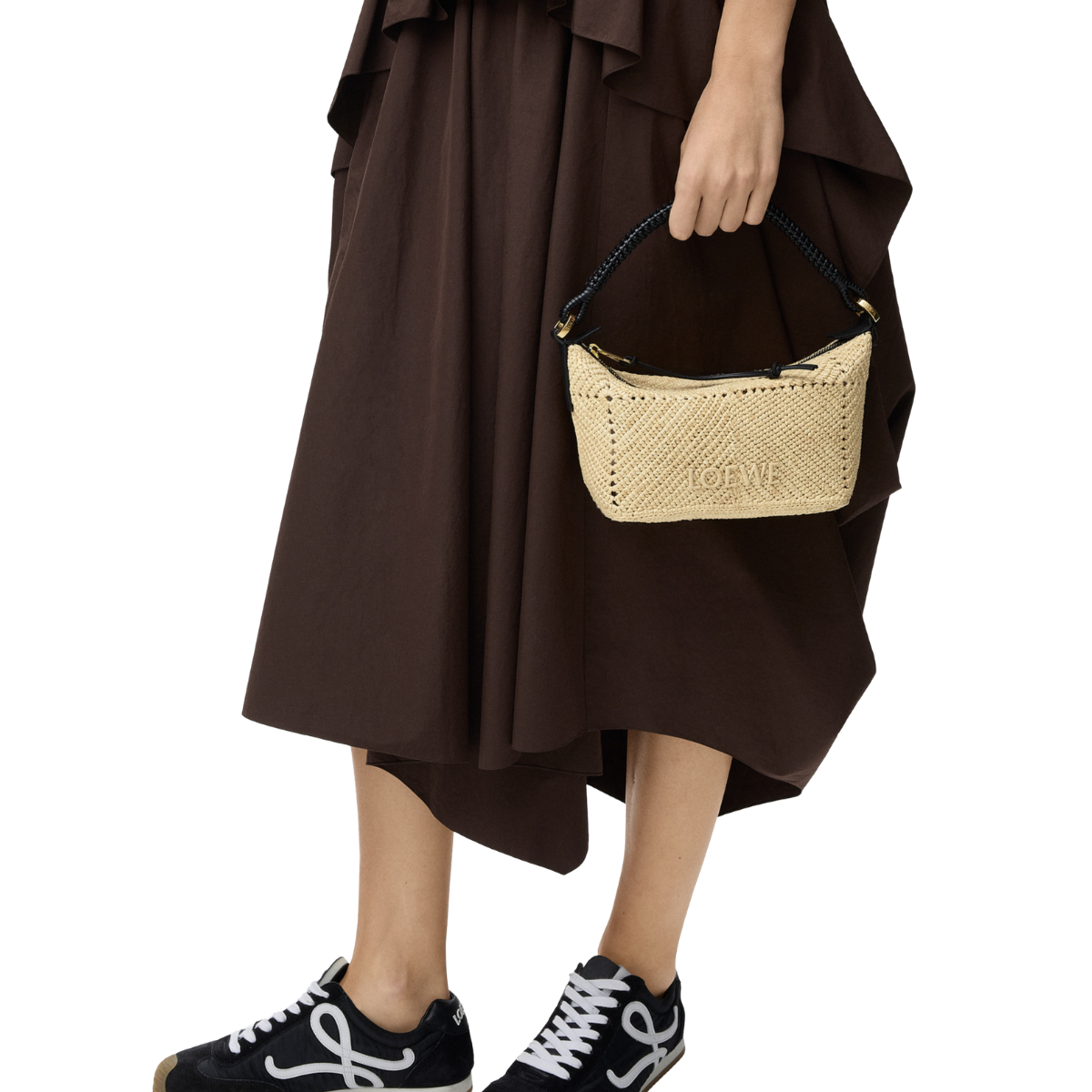 Loewe Cala Mini Bag in Classic Calfskin and Raffia