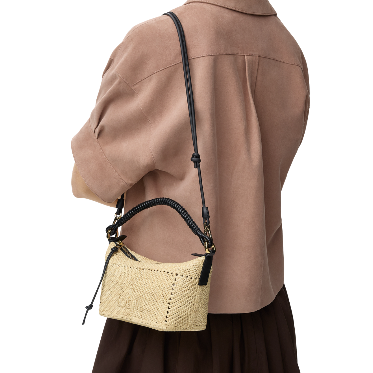 Loewe Cala Mini Bag in Classic Calfskin and Raffia