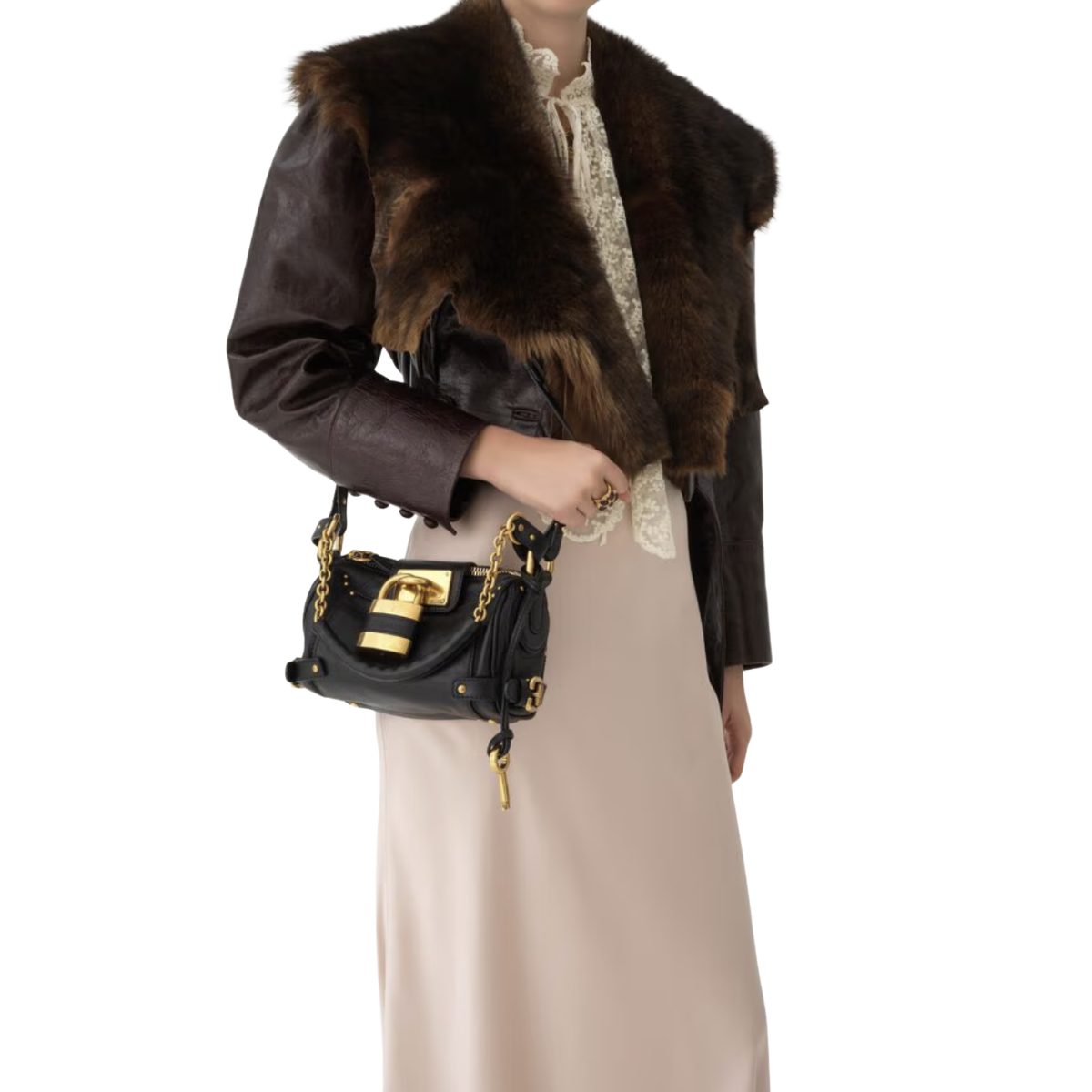 Chloé Small Paddington chain bag in grained leather